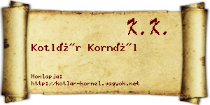 Kotlár Kornél névjegykártya