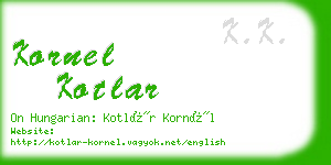 kornel kotlar business card